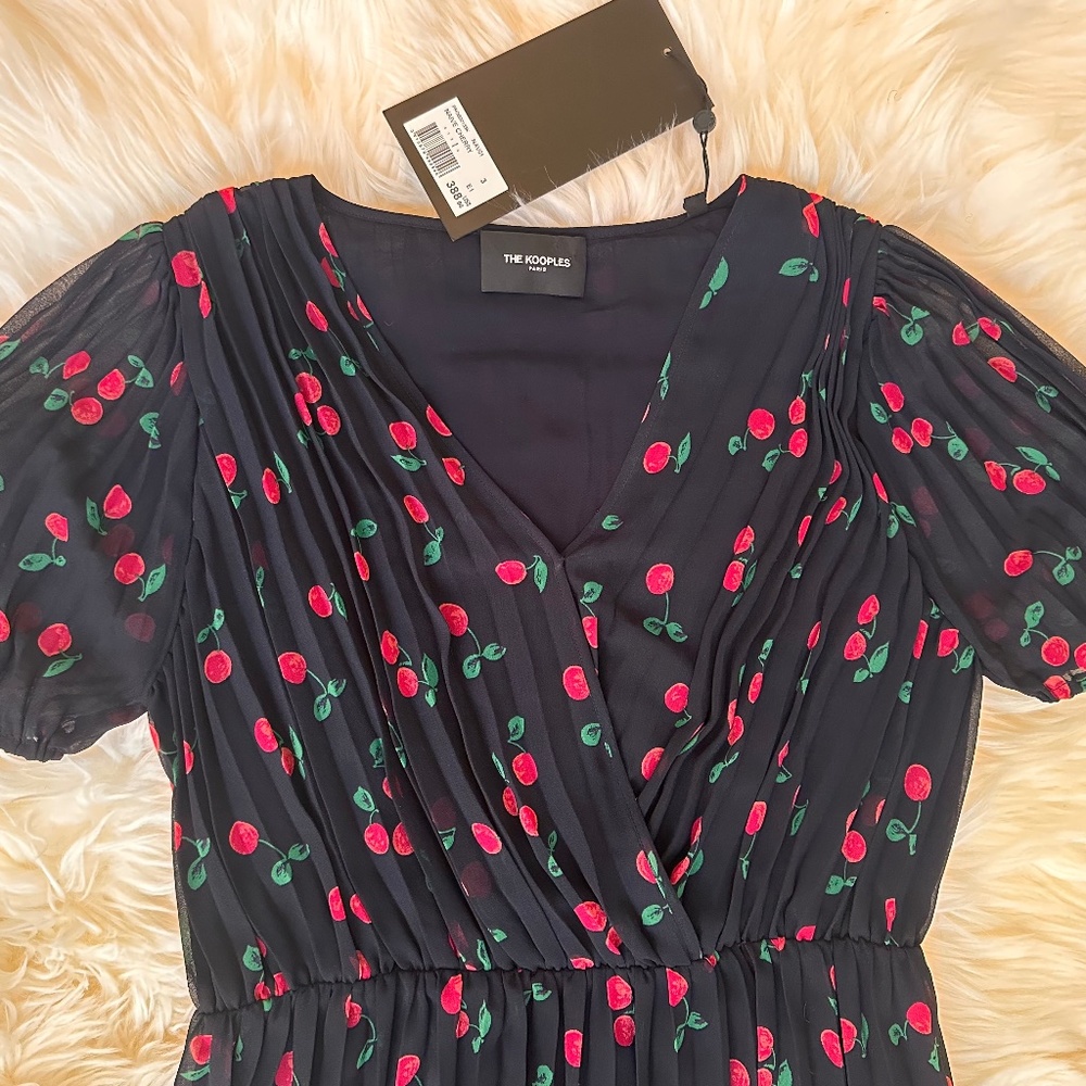 The Kooples - Naive Cherry Print Asymmetric Dress - Picture 6 of 7